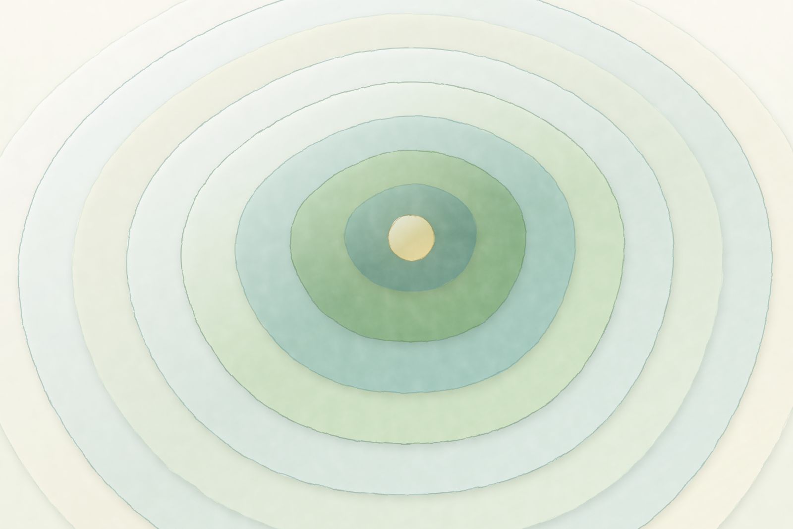 Layers of colour widening in rings like a slow breath, painted in botanical watercolour